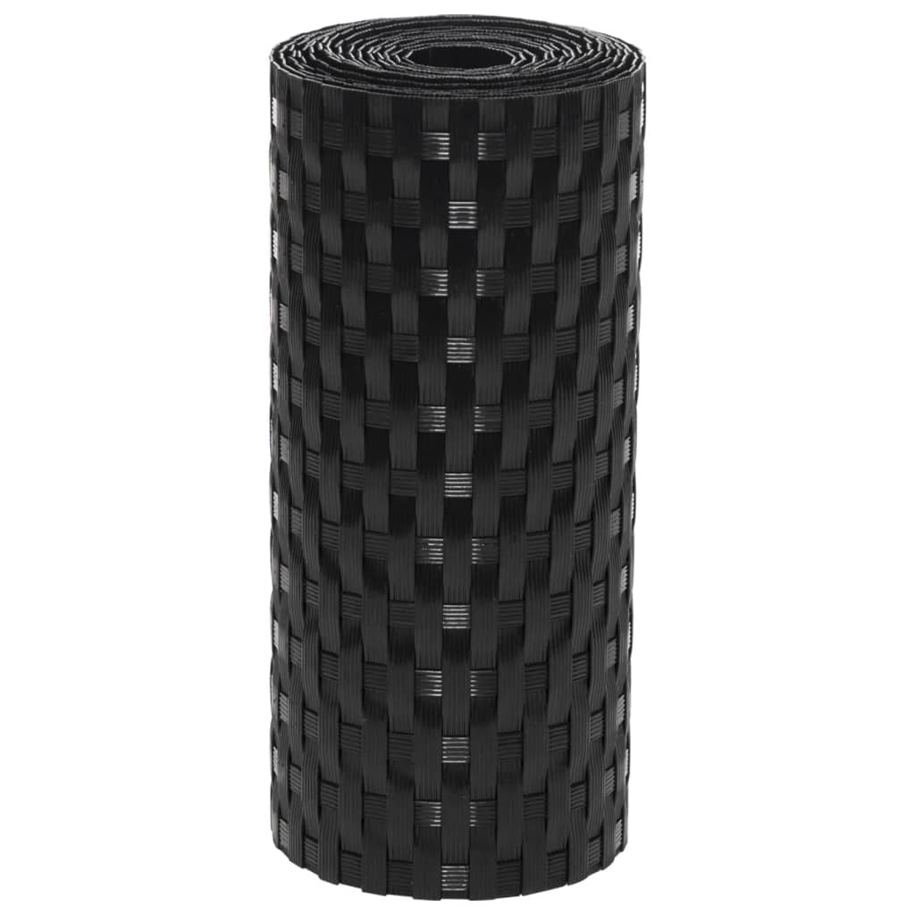 Schermi da Balcone 10 pz Neri 255x19 cm in Polyrattan
