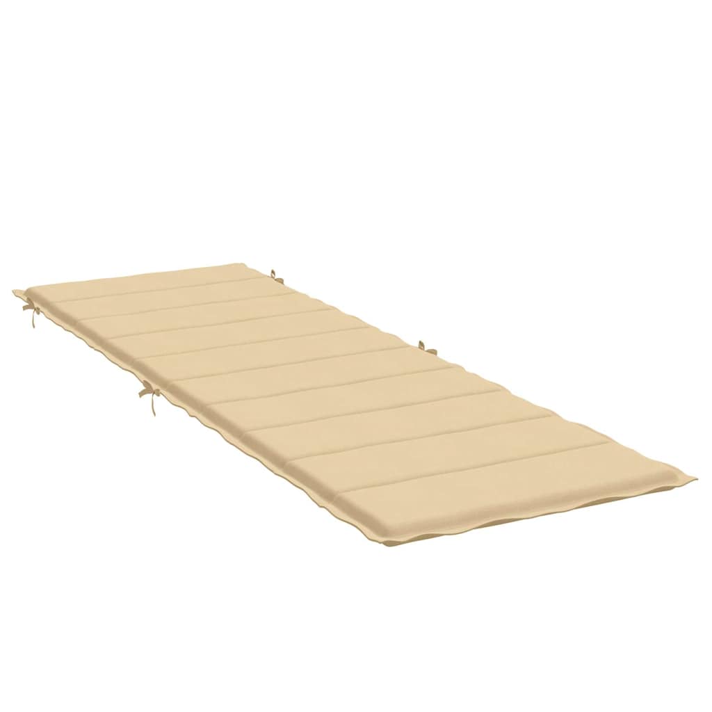 Cuscino per Lettino Prendisole Beige Mélange 186x58x3cm Tessuto