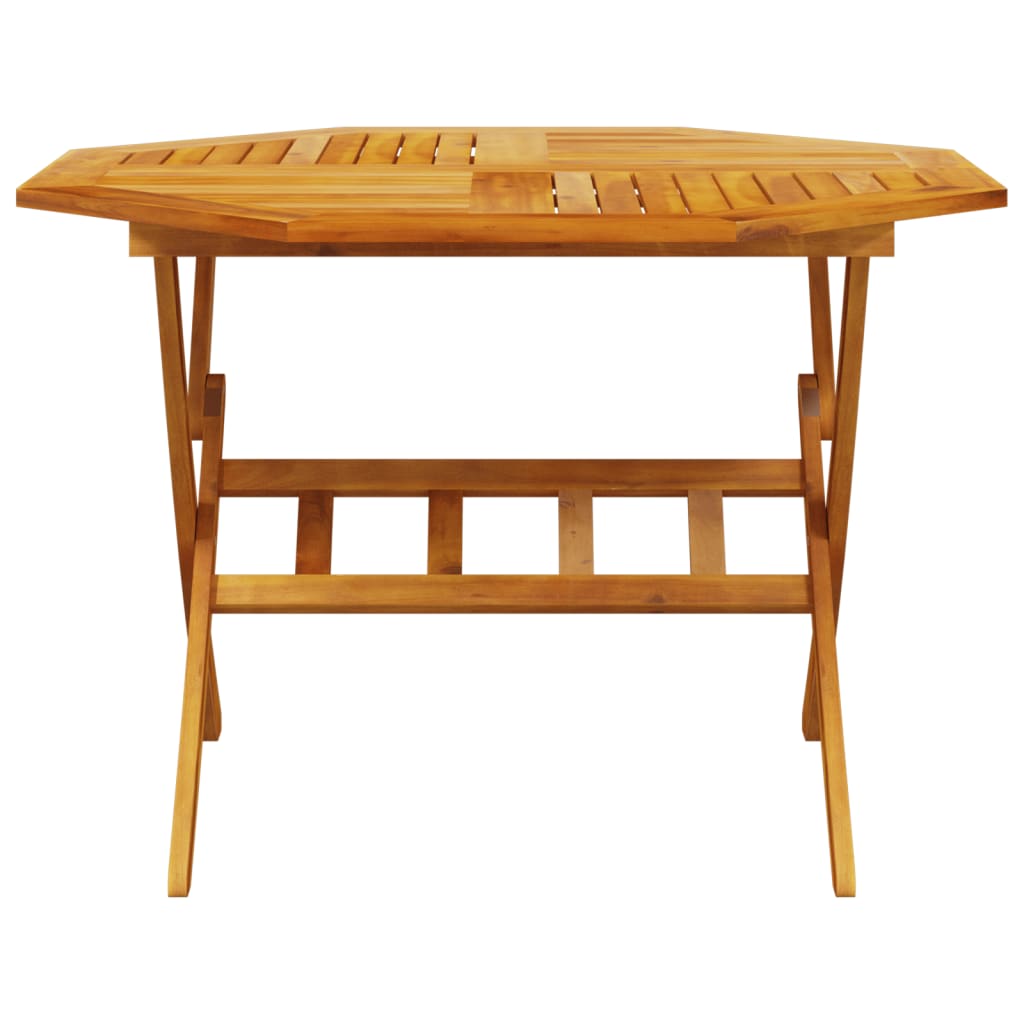 Tavolo da Giardino Pieghevole Ø110x75cm Legno Massello d'Acacia