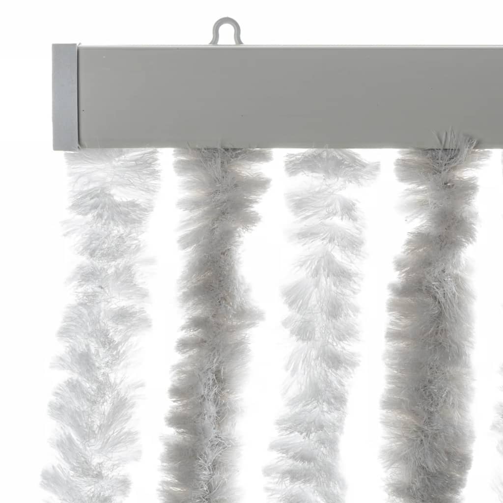 Tenda Antimosche Grigia Chiaro e Bianca 100x230 cm in Ciniglia