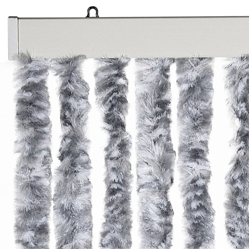 Tenda Antimosche Grigio e Bianca 100x230 cm in Ciniglia