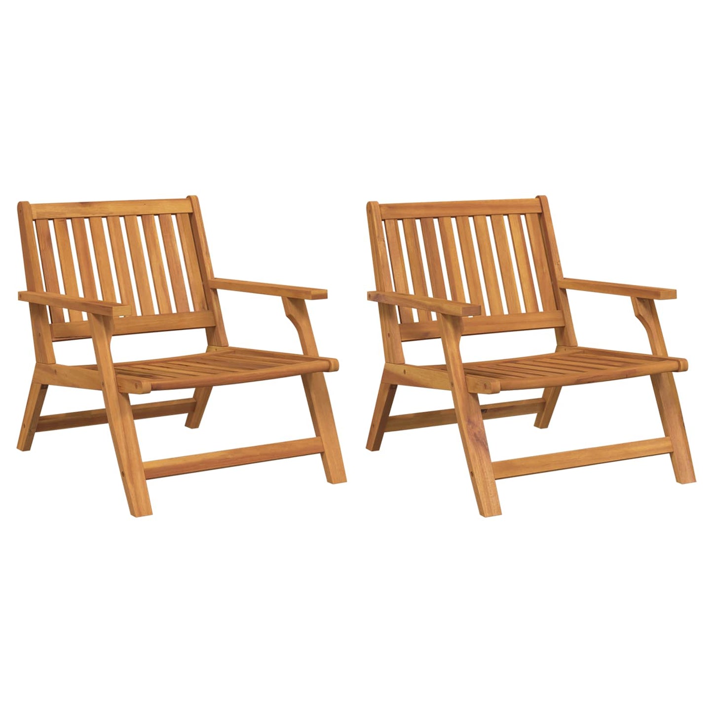 Panca Relax 2 pcs Marrone Legno di Acacia Massello