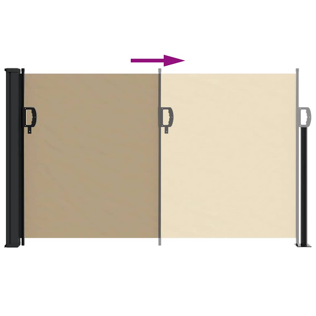 Tenda da Sole Laterale Retrattile Beige 120x500 cm