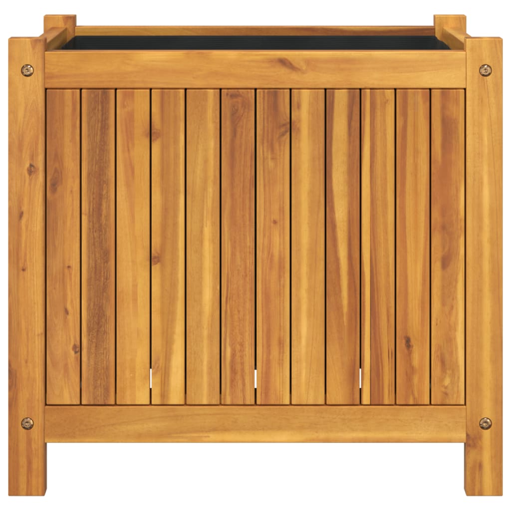 Fioriera Giardino con Rivestimento 54x31x50 cm Massello Acacia