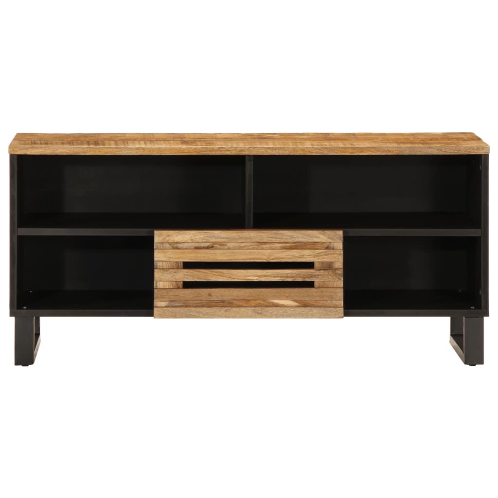 Mobile Porta TV 100x34x46 cm in Massello di Mango Grezzo