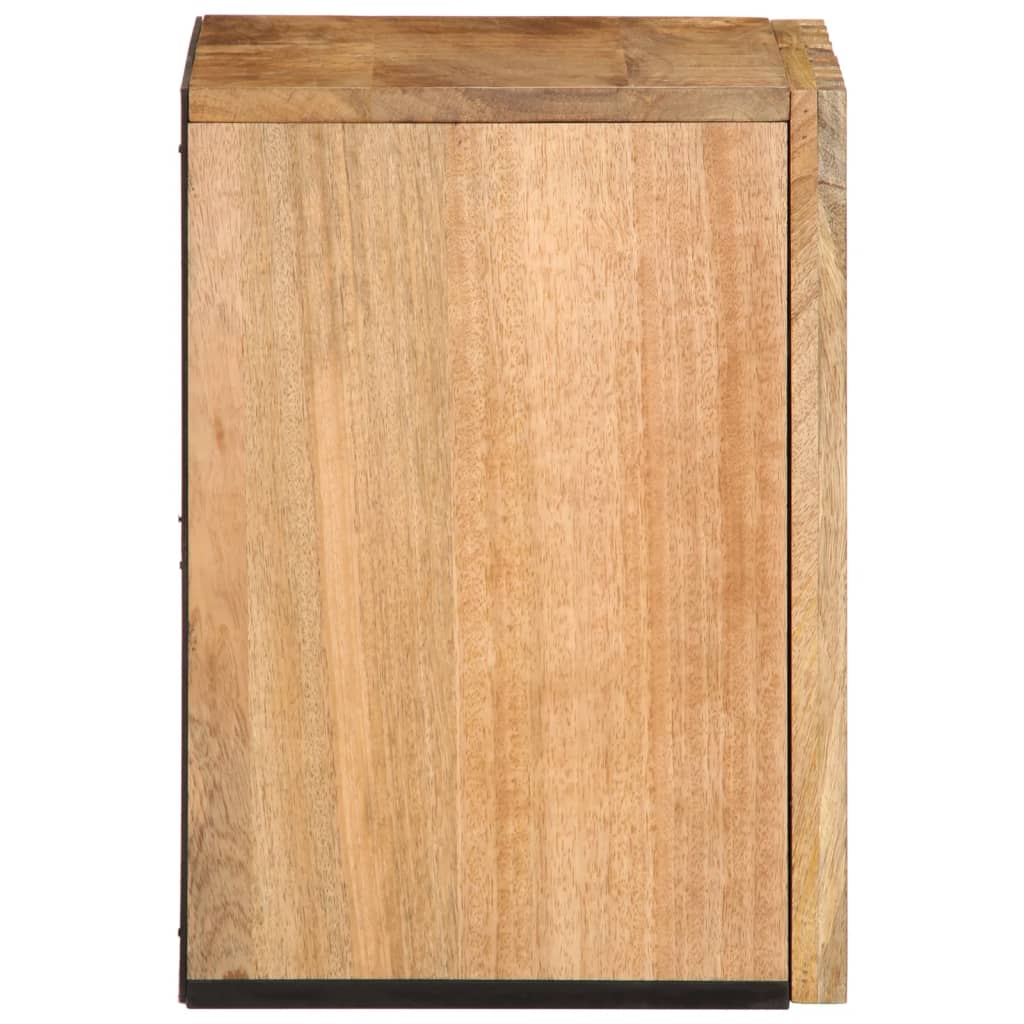 Mobile a Parete da Bagno 38x34x48cm Legno Massello Mango Grezzo