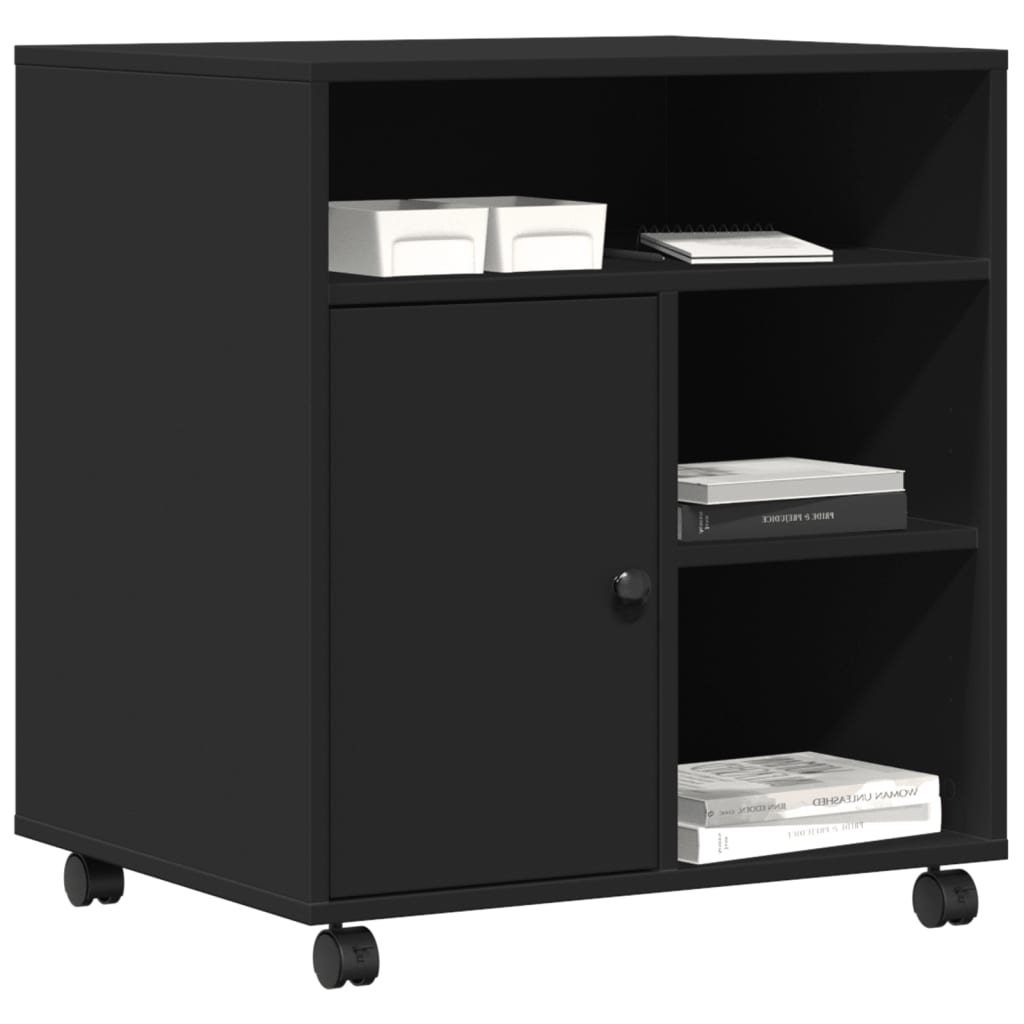 Supporto per Stampante con Ruote Nero 41x32x48 cm