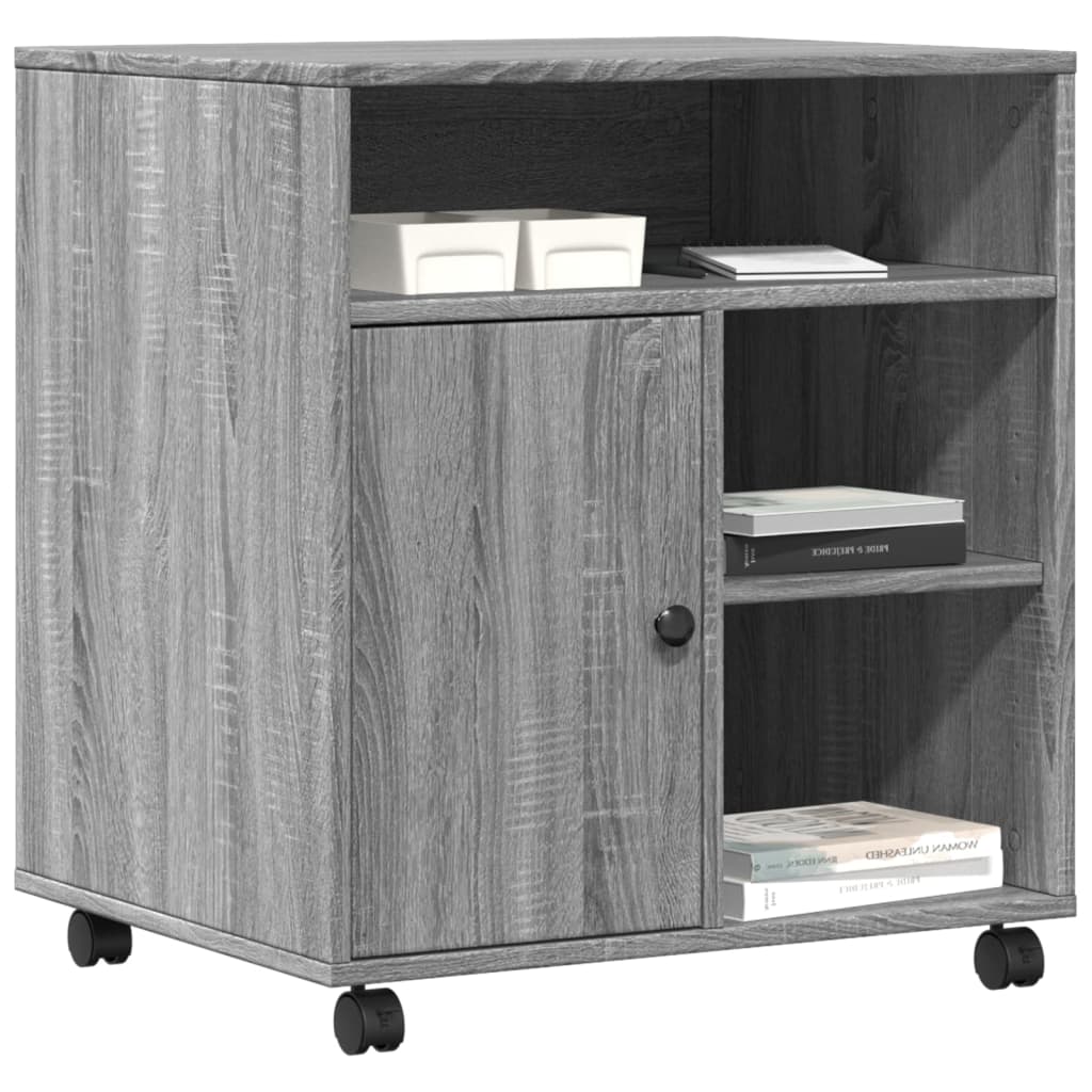 Supporto per Stampante con Ruote Grigio Sonoma 60x50x67 cm