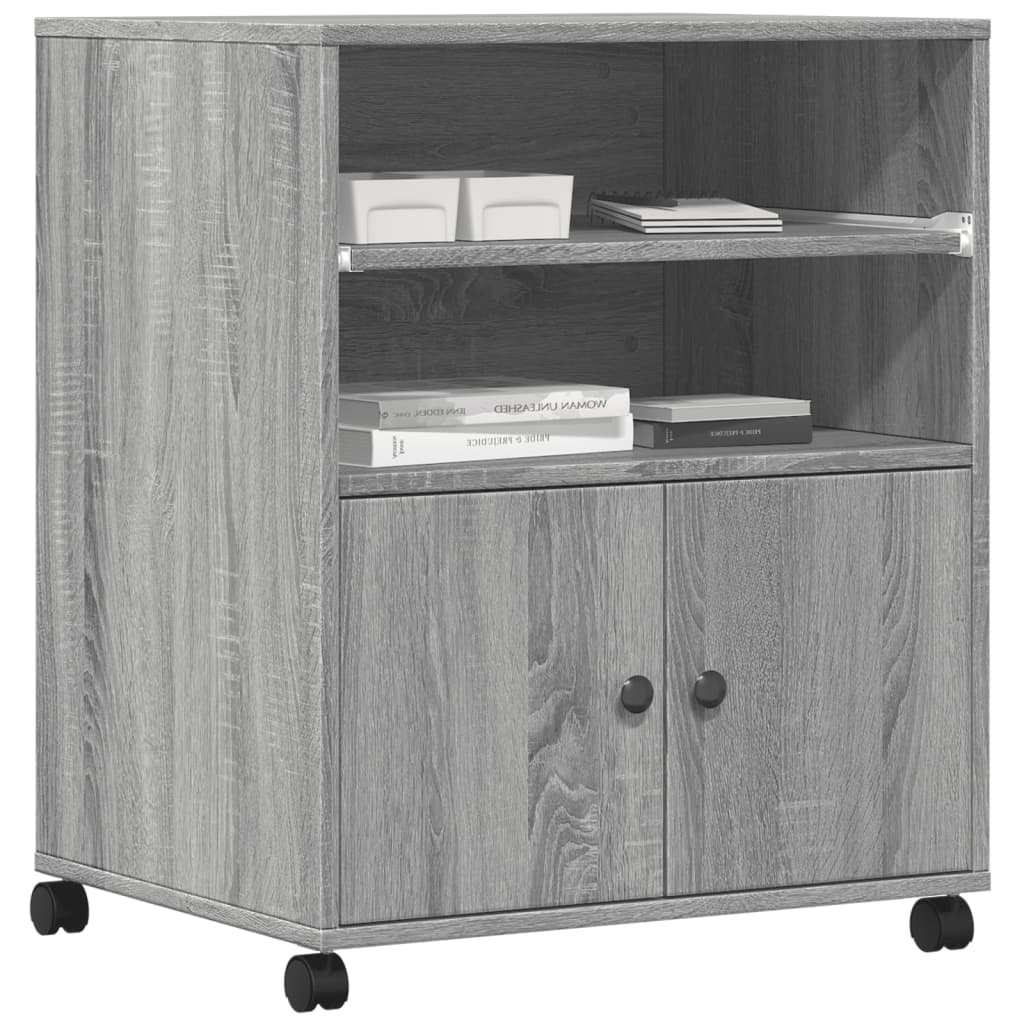 Supporto per Stampante con Ruote Grigio Sonoma 60x48x74 cm