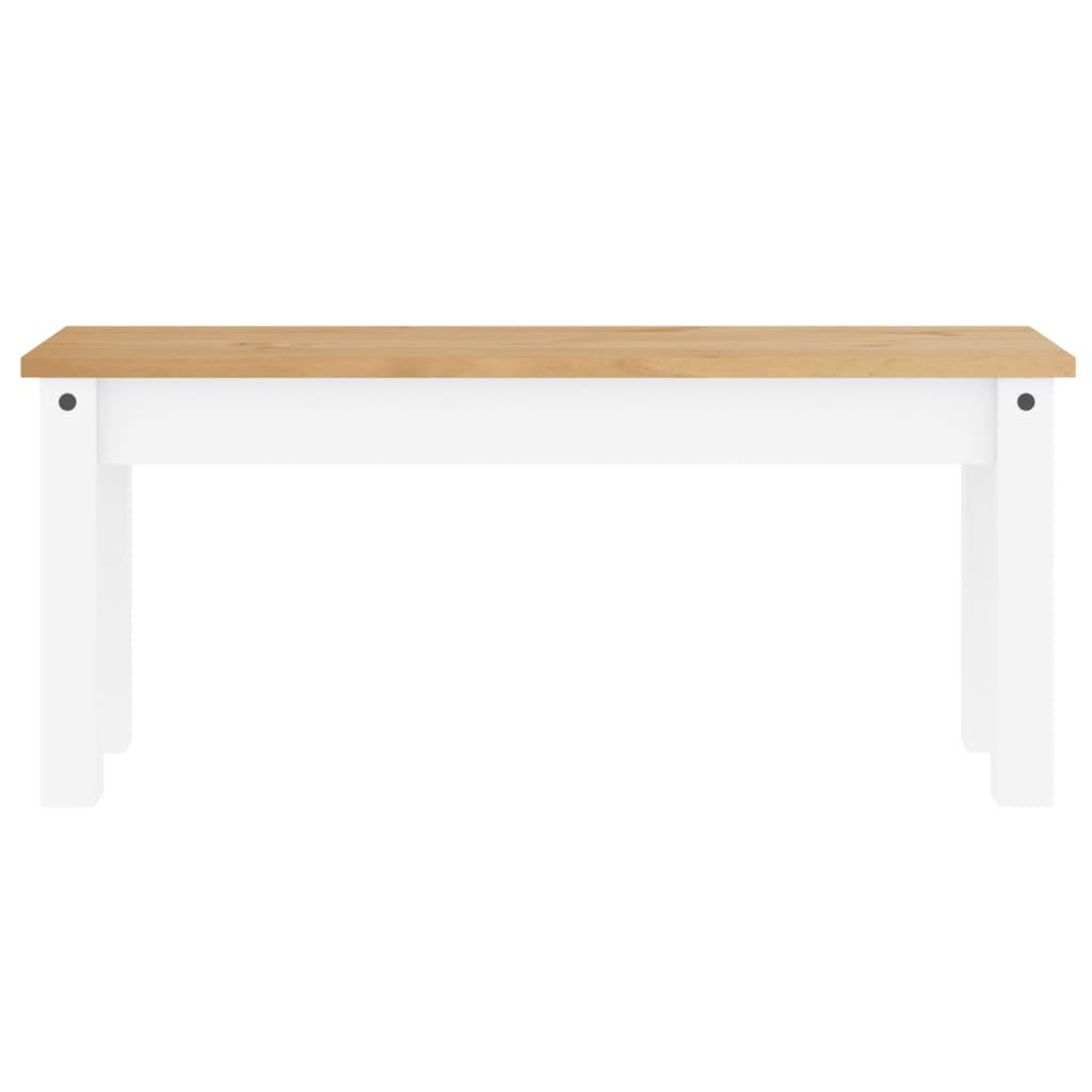 Panca da Pranzo Panama Bianca 105x30x45 cm Legno Massello Pino