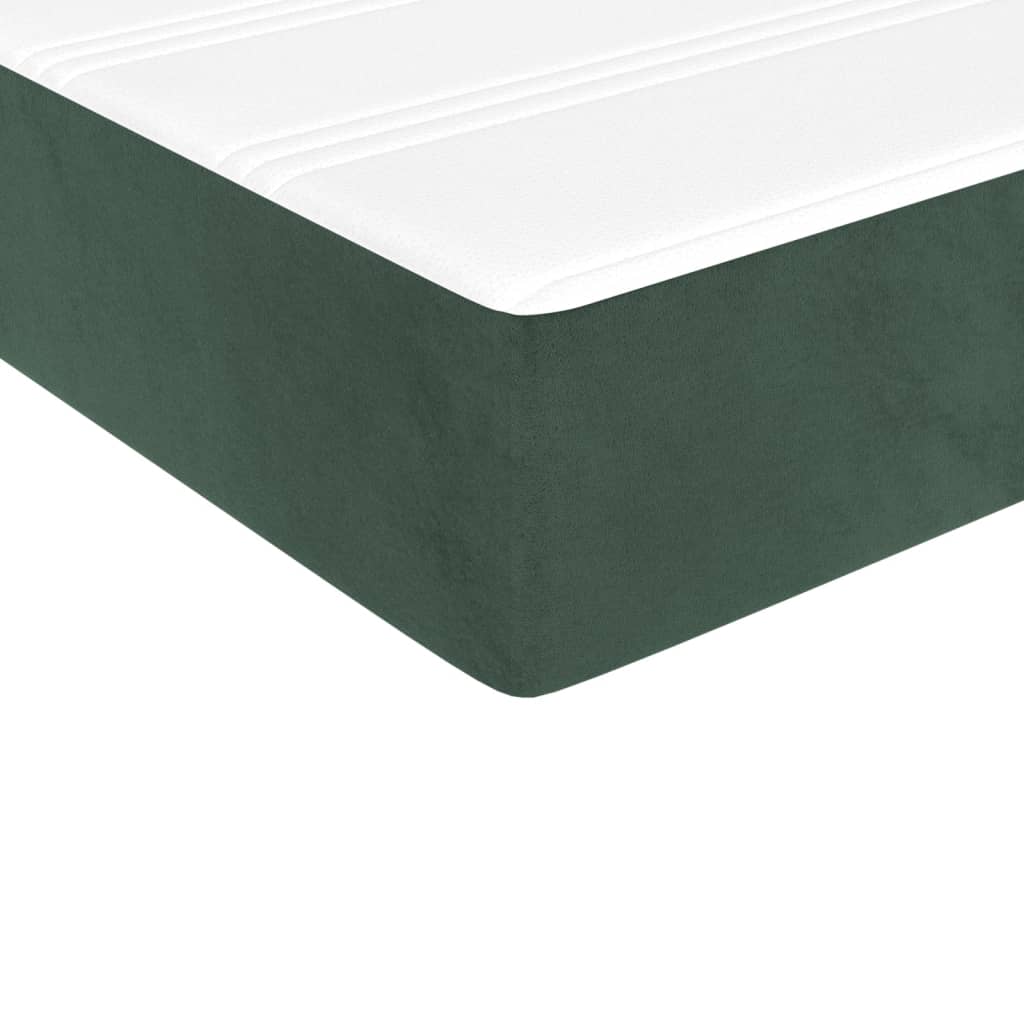 Materasso a Molle Insacchettate Rigidità Media Verde Scuro 120x190x20 cm in Velluto