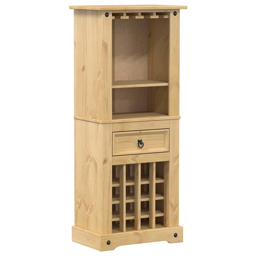 Portabottiglie Vino Corona 56x35x134,5cm Legno Massello di Pino