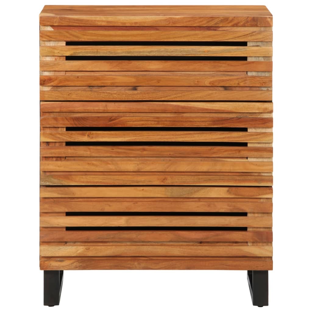 Credenze 2 pz 60x34x75 cm in Legno Massello di Acacia
