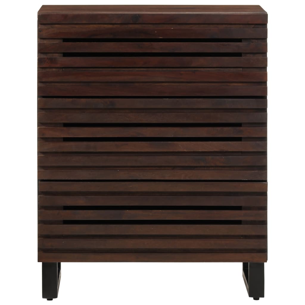 Credenze 2 pz 60x34x75 cm in Legno Massello di Mango