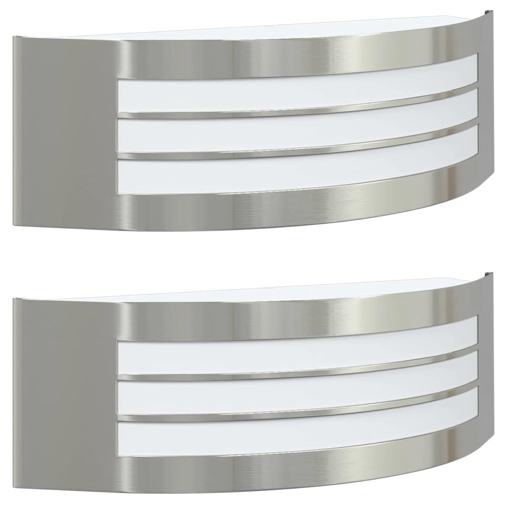 Lampada da Parete Esterna 2 pcs Argento 32 x 10 x 10 cm