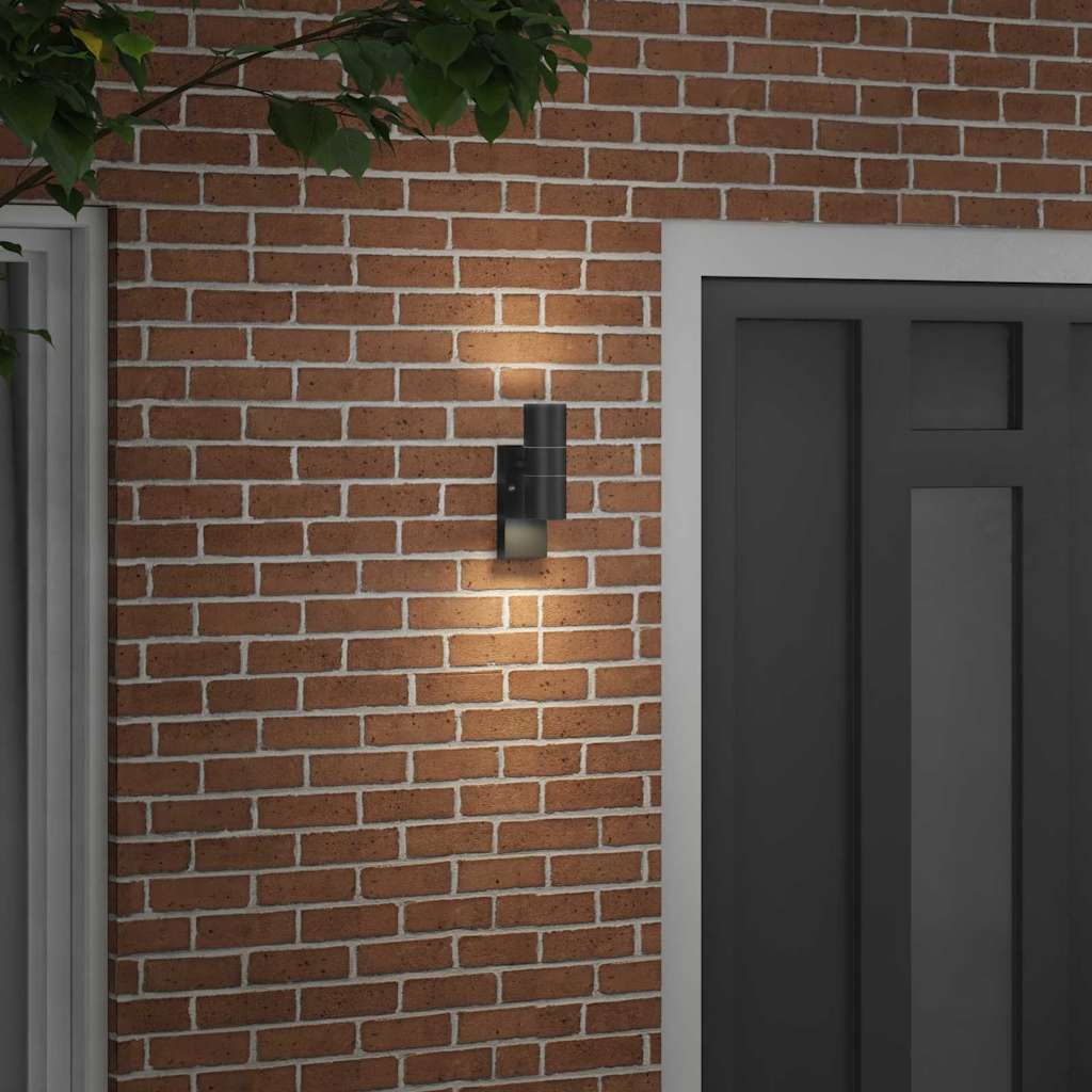 Lampada da Parete Esterna Nero 7 x 10 x 22 cm