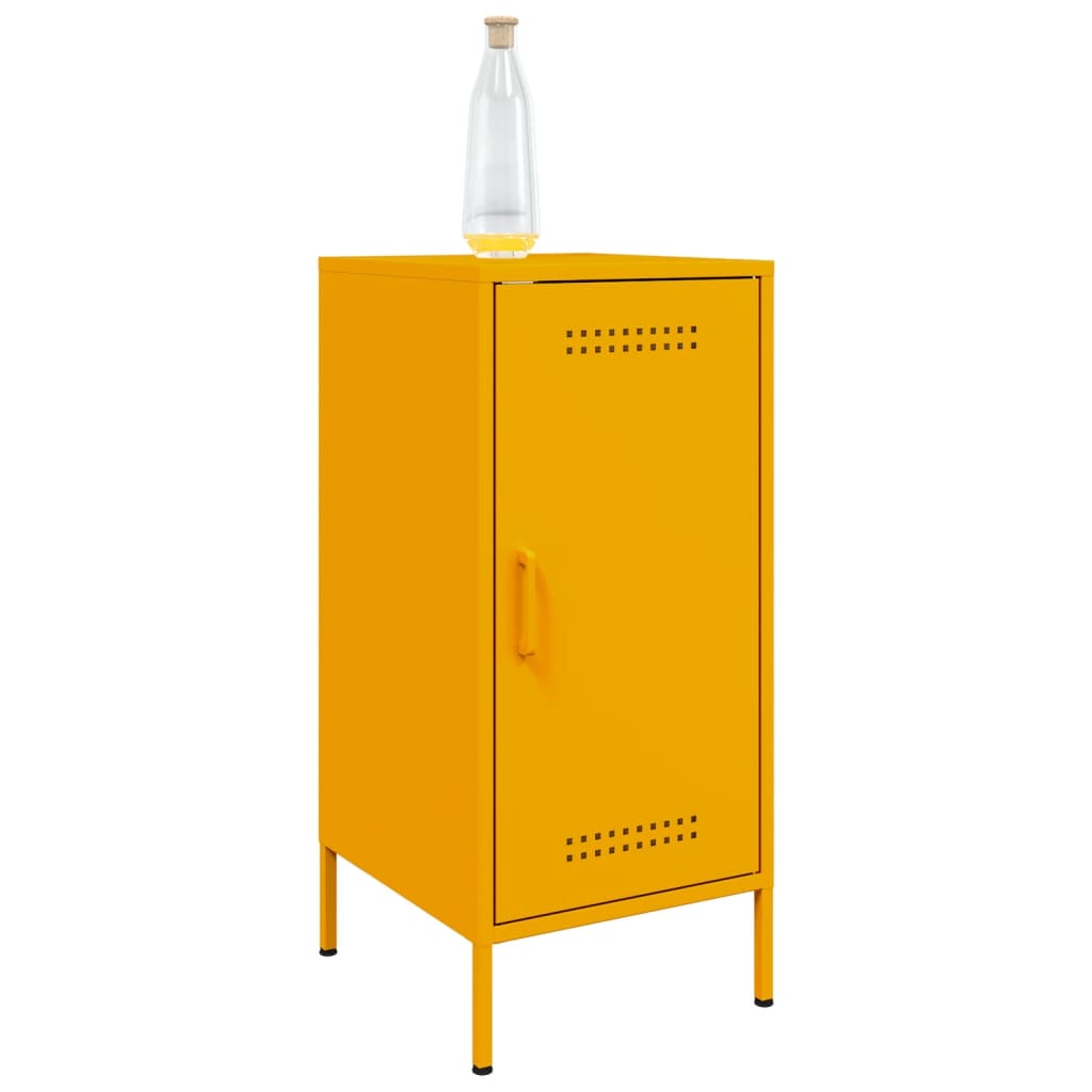 Credenze 2 pz Giallo Senape 36x39x79 cm in Acciaio
