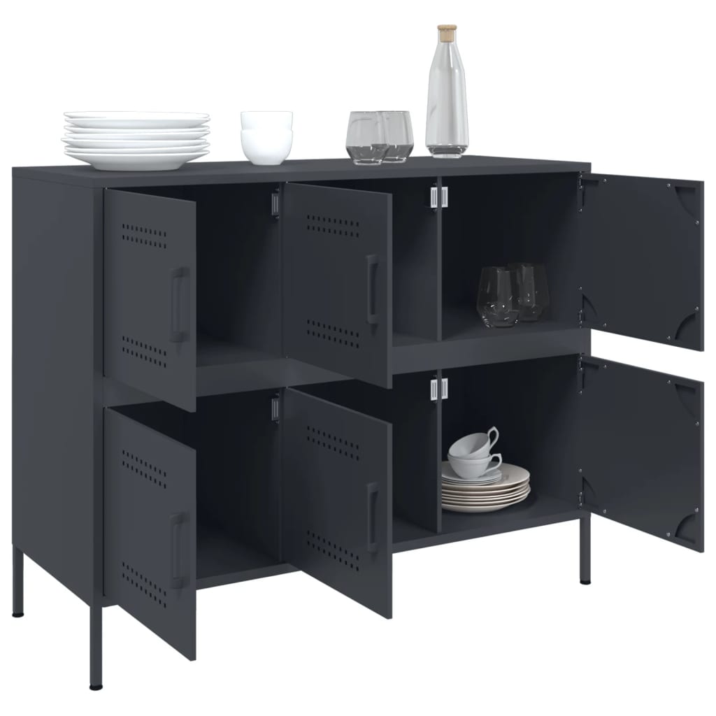 Credenza Antracite 100,5x39x79 cm in Acciaio
