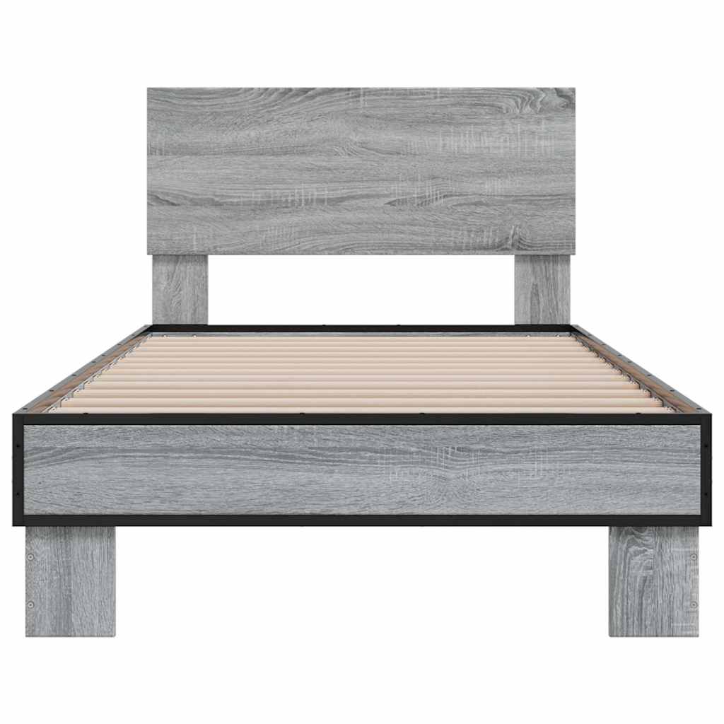 Giroletto Grigio Sonoma 100x200 cm Legno Multistrato e Metallo