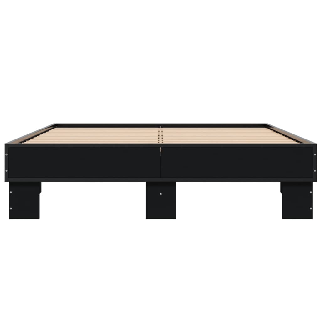 Giroletto Nero 140x190 cm in Legno Multistrato e Metallo
