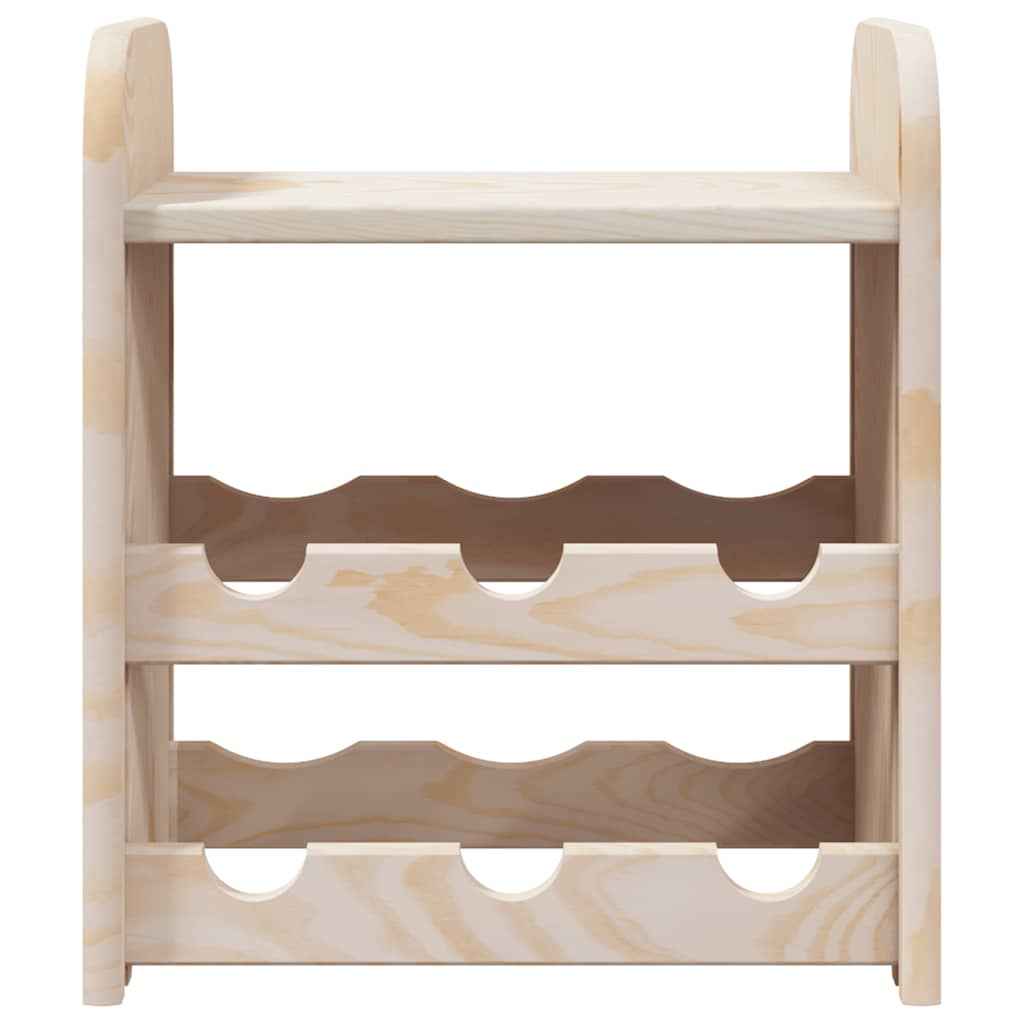 Portabottiglie con Ripiano 33x25x37cm in Legno Massello di Pino