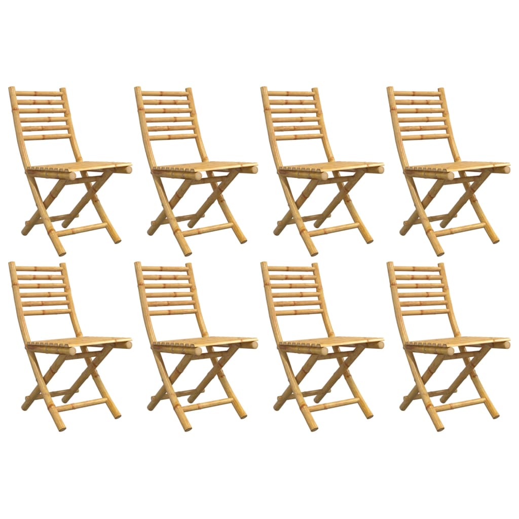 Sedie da Giardino Pieghevoli 4 pz 43x54x88 cm in Bambù