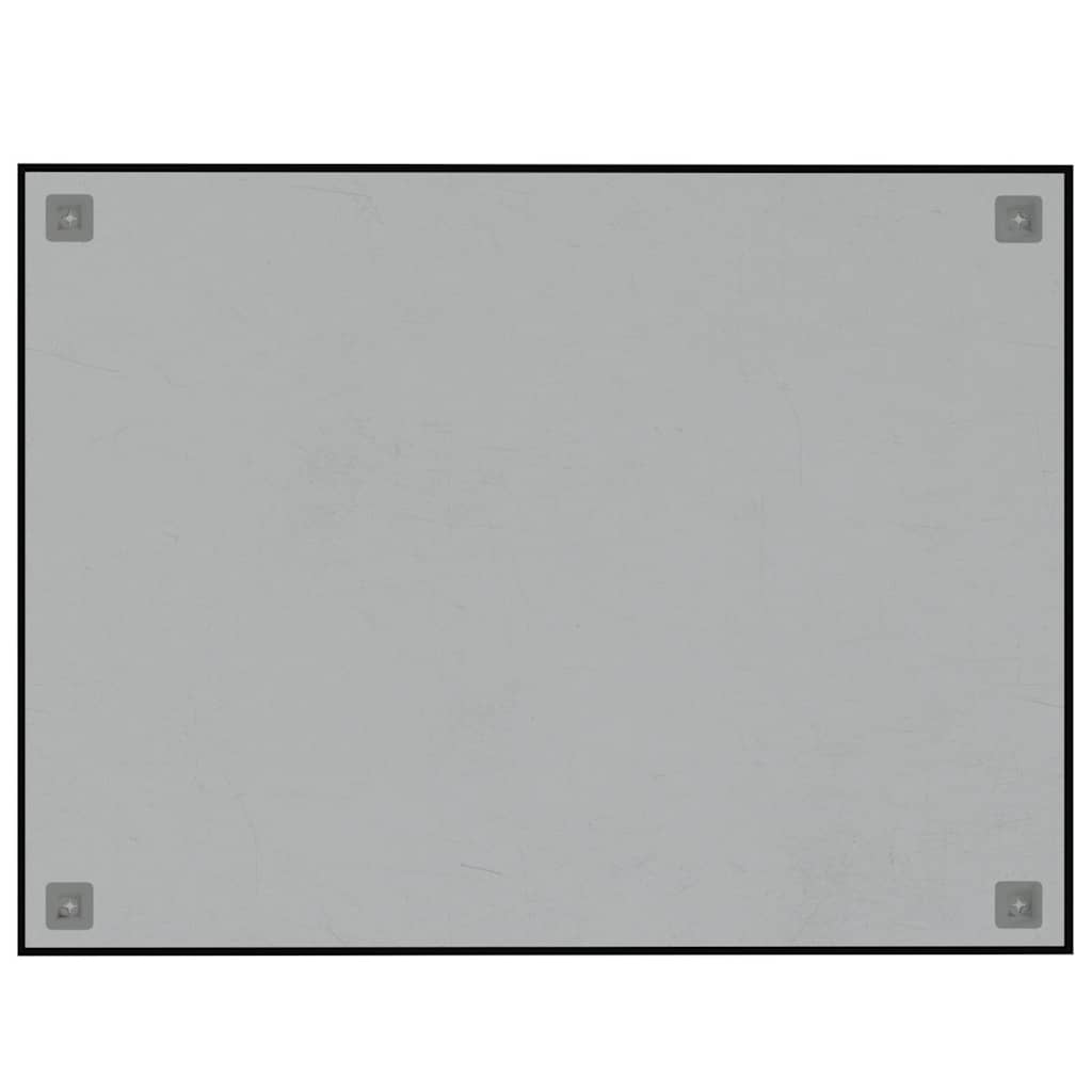Lavagna Magnetica a Parete Nera 80x60 cm Vetro Temperato