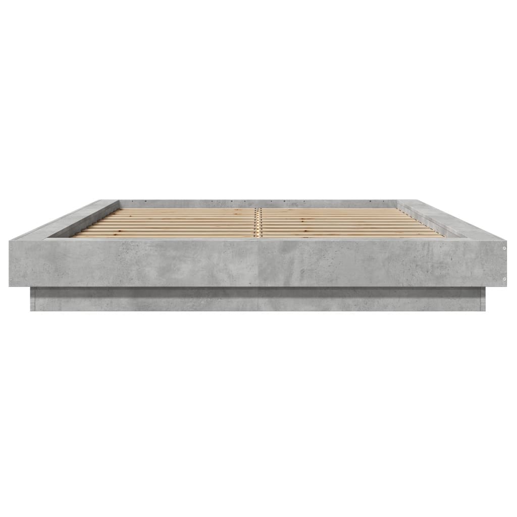 Giroletto Luci LED Grigio Cemento 140x190 cm Legno Multistrato