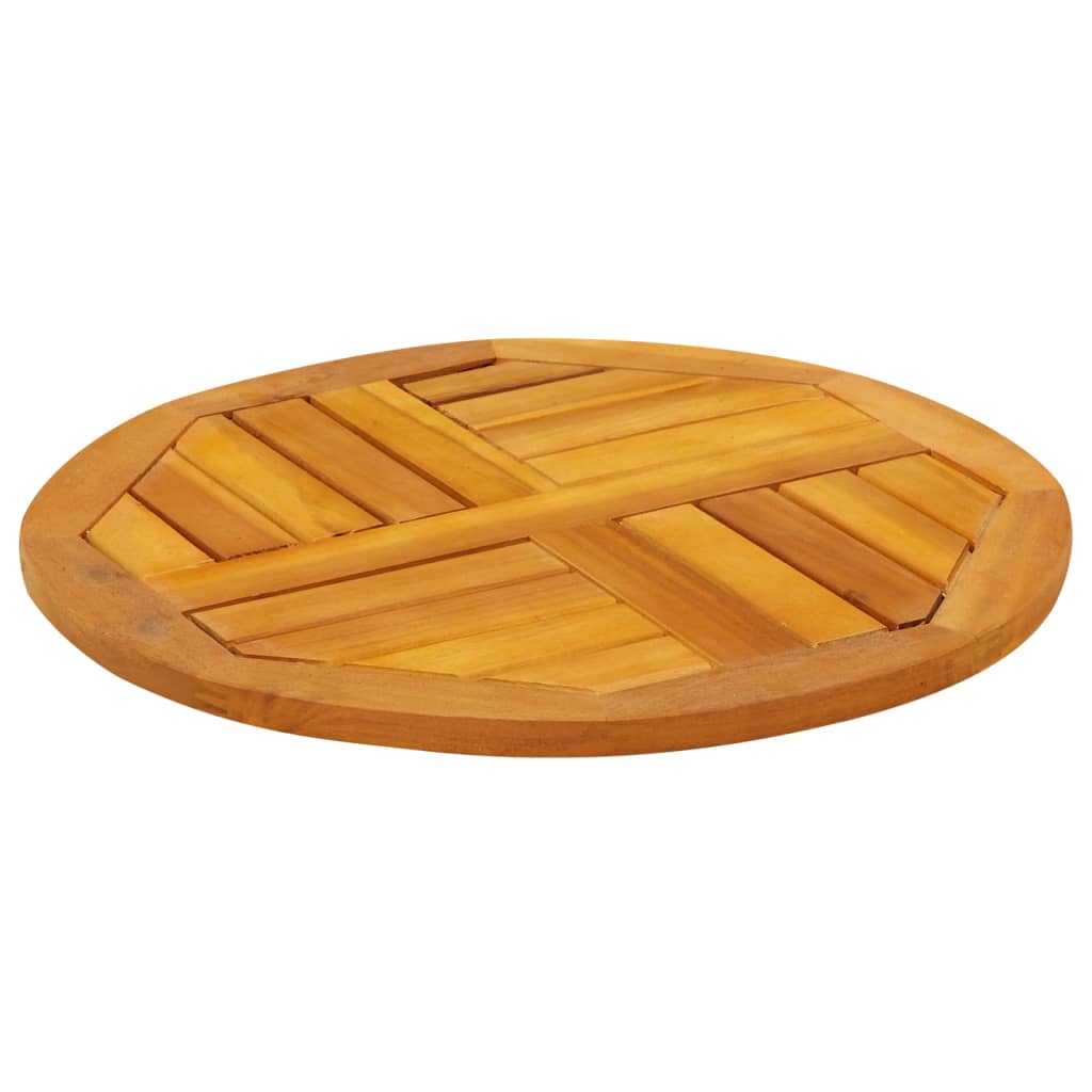 Piano per Tavolo Ø50x2 cm Rotondo in Legno Massello di Acacia