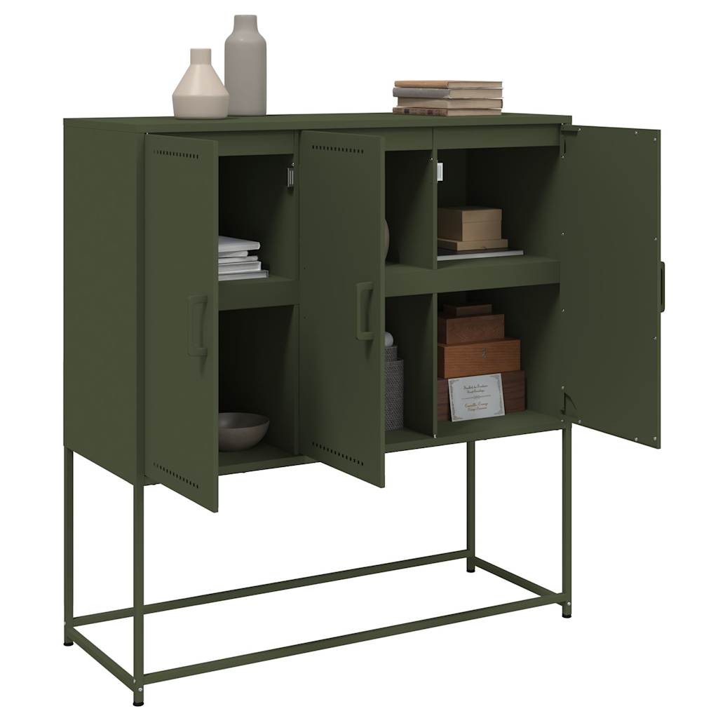 Credenza Verde Oliva 100,5x39x107 cm in Acciaio