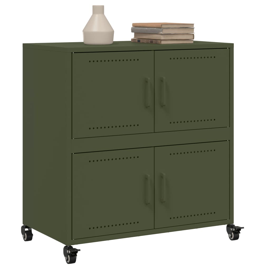 Credenza Verde Oliva 68x39x72 cm in Acciaio