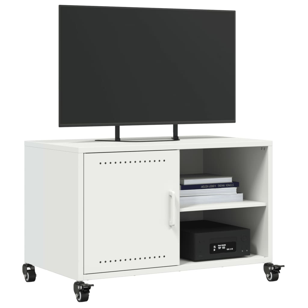 Mobile TV Bianco 68x39x43,5 cm in Acciaio