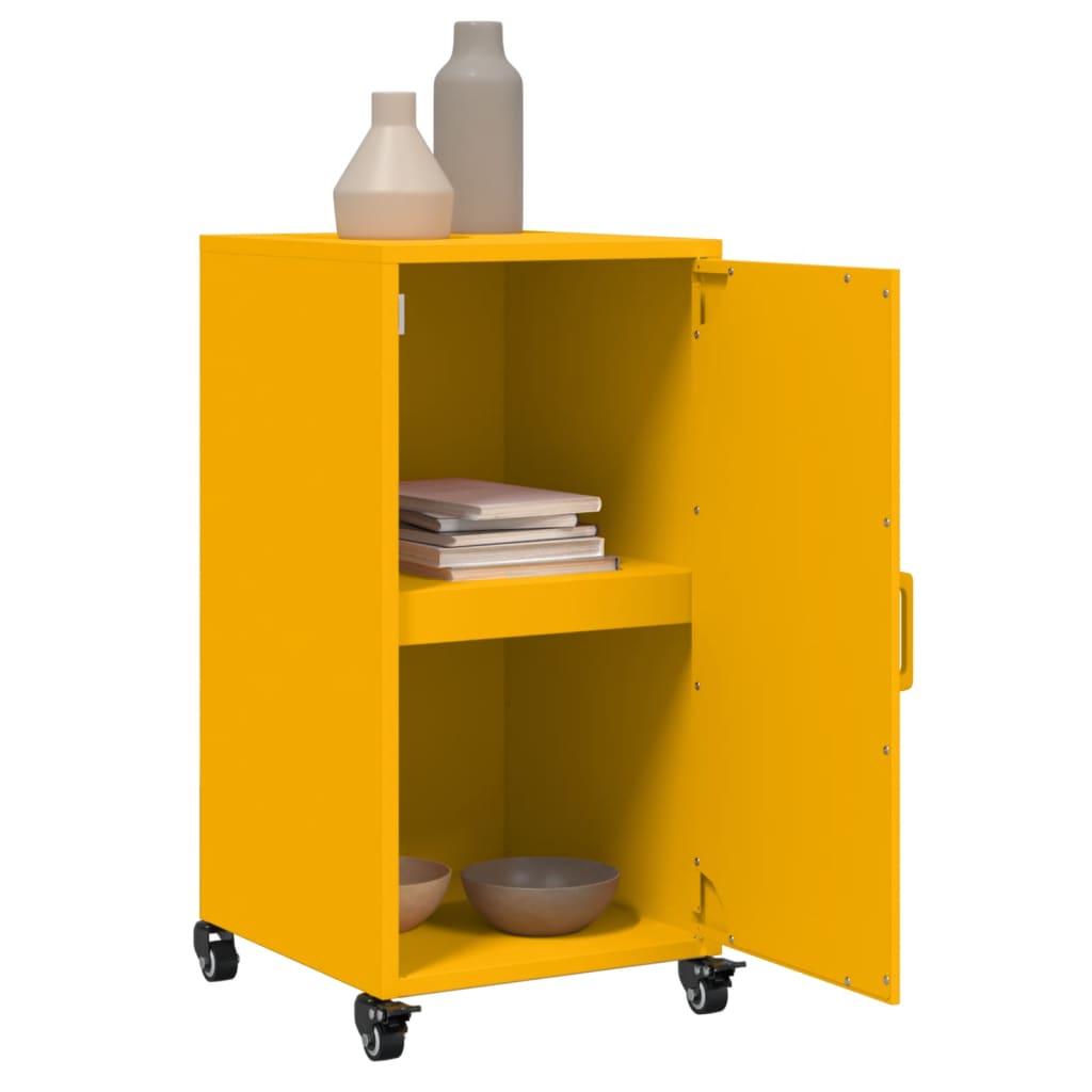Credenza Giallo Antracite 36x39x72 cm Acciaio Laminato a Freddo