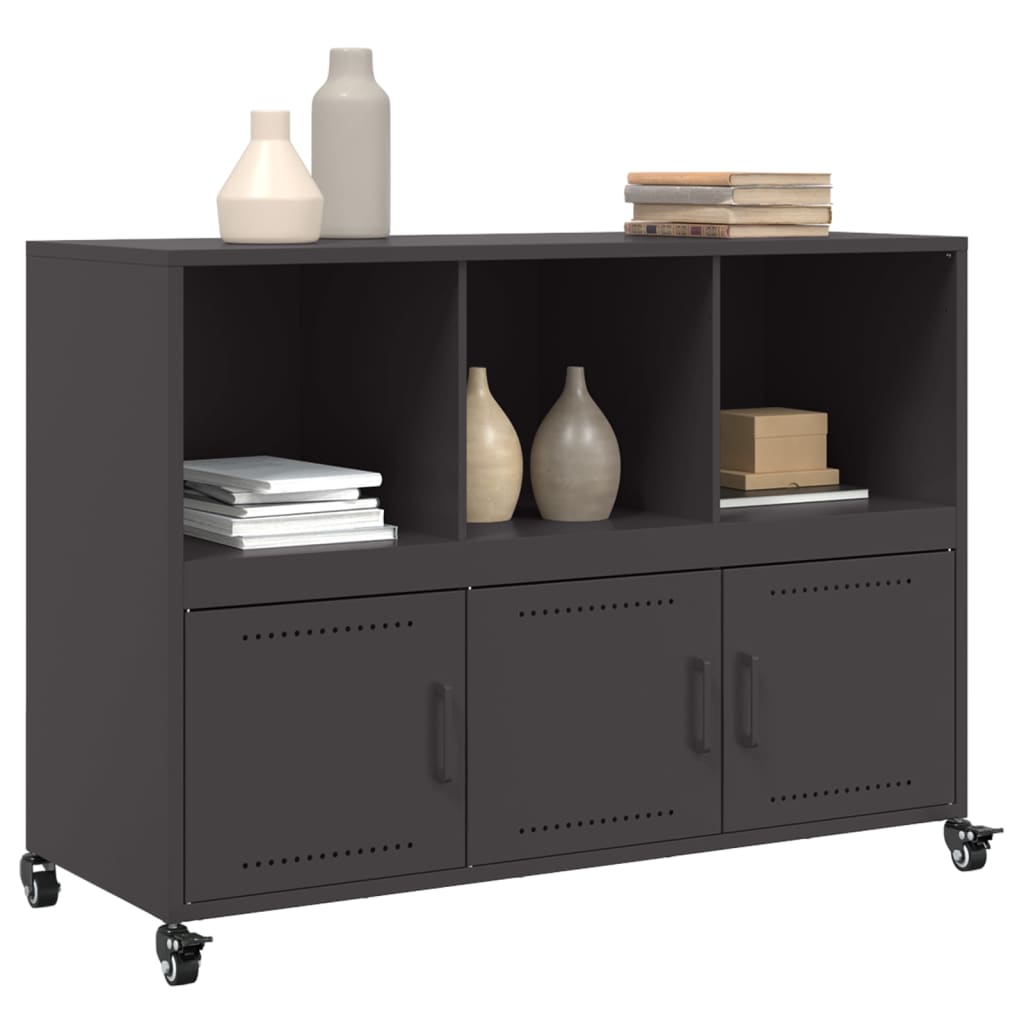 Credenza Nera 100,5x39x72 cm in Acciaio