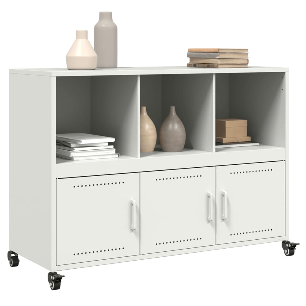 Credenza Bianca 100,5x39x72 cm in Acciaio