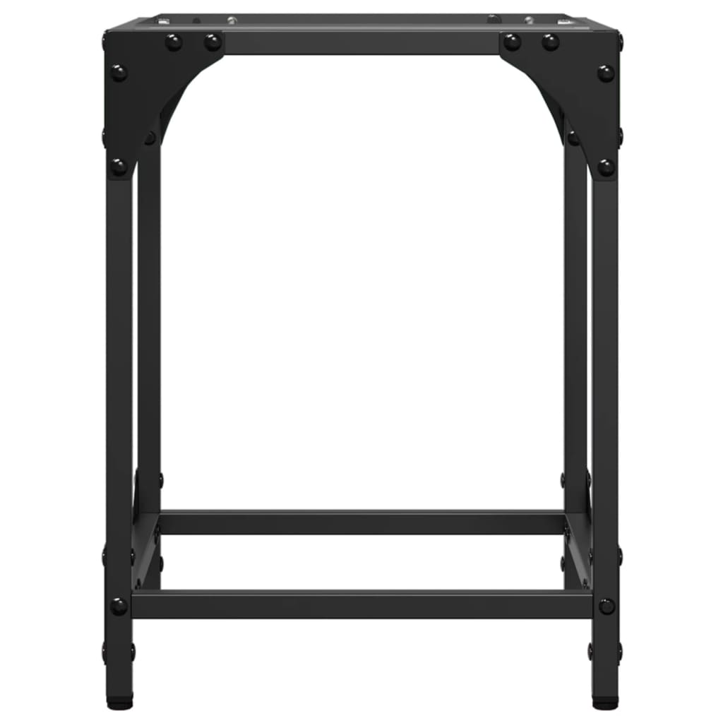 Tavolino Salotto con Piano Vetro Trasparente 30x30x40cm Acciaio