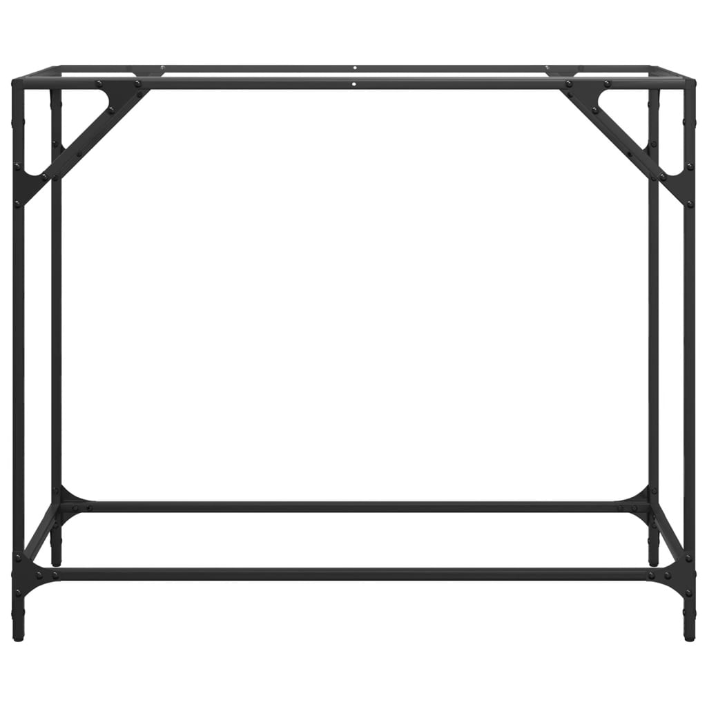 Tavolino Consolle Piano Vetro Trasparente 98x35x81cm in Acciaio