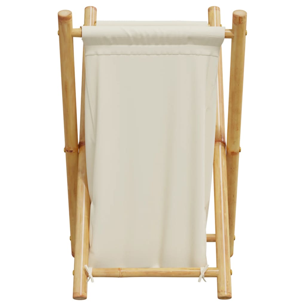 Cesto per Biancheria Bianco Crema 41,5x36x63,5 cm in Bambù