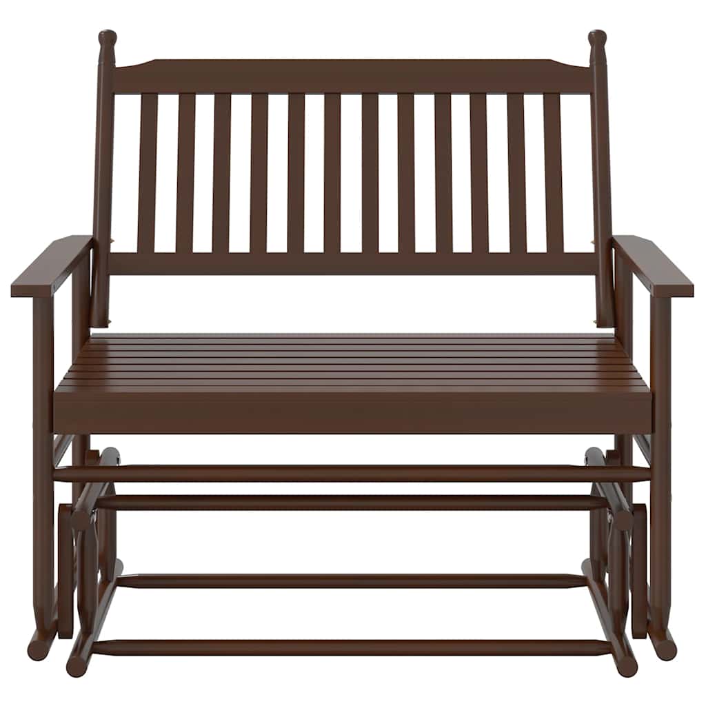 Panca a Dondolo Marrone 118x70x104,5cm Legno Massello di Pioppo