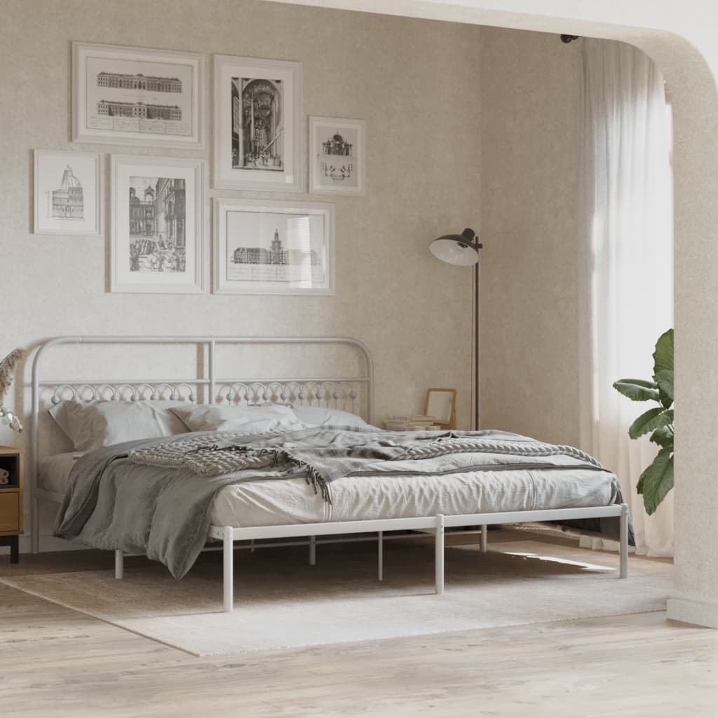 Testiera in Metallo Bianco 180 cm