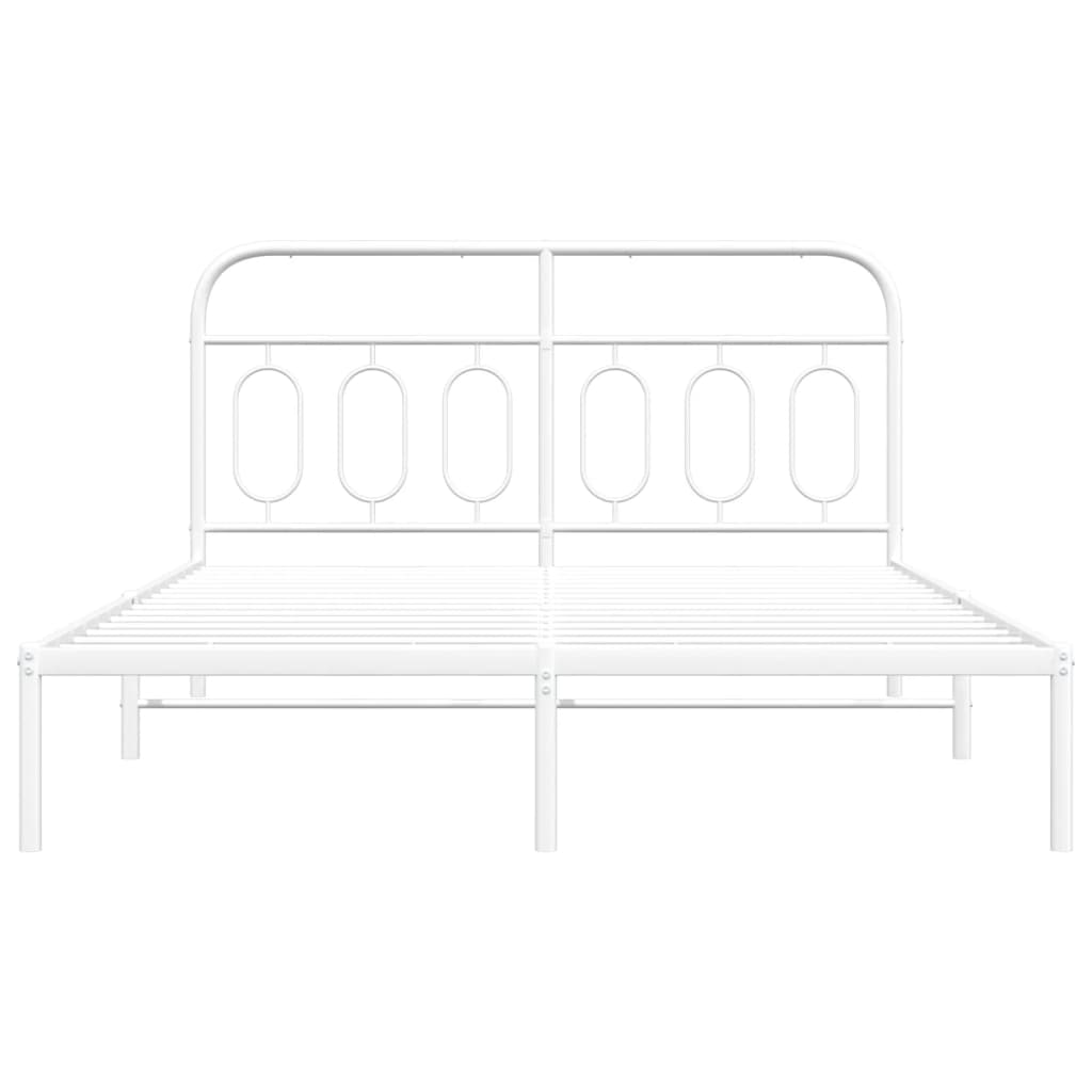 Giroletto con Testiera Metallo Bianco 140x190 cm
