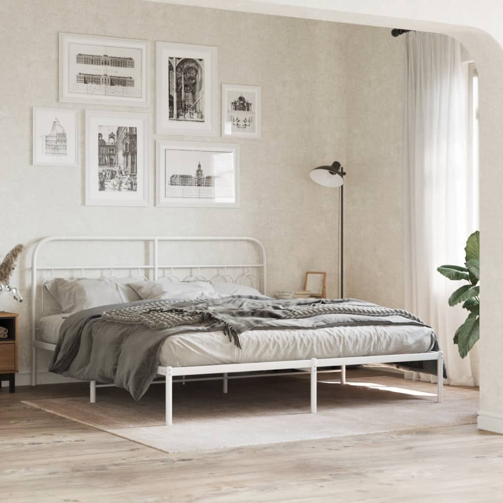 Testiera in Metallo Bianco 183 cm
