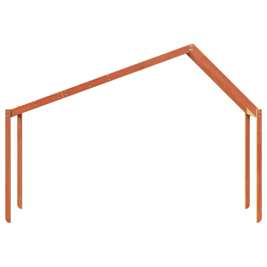 Tetto Letto Bambini Marrone Cera 213x95,5x144,5cm Massello Pino