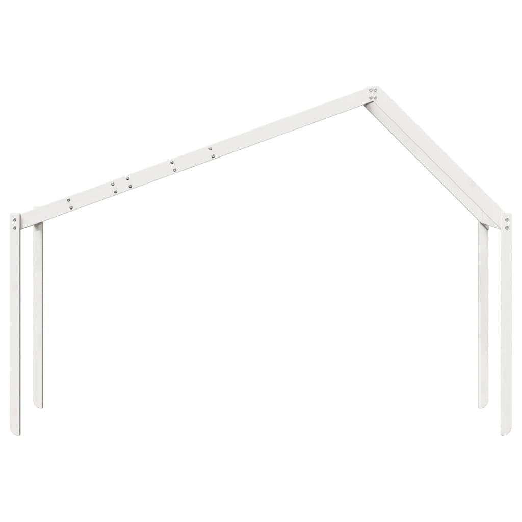 Tetto Letto Bambini Bianco 203x95,5x142 cm Legno Massello Pino