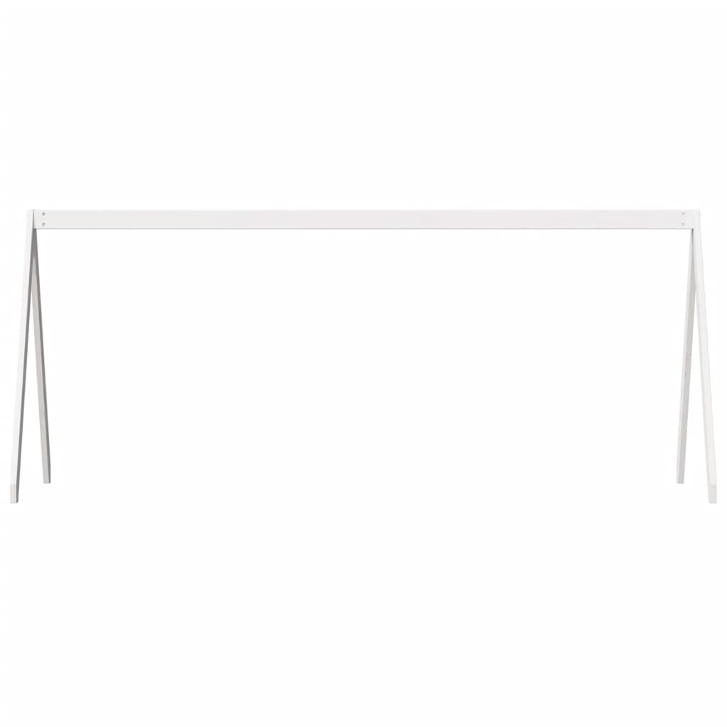 Tetto Letto Bambini Bianco 199x95,5x88 cm Legno Massello Pino
