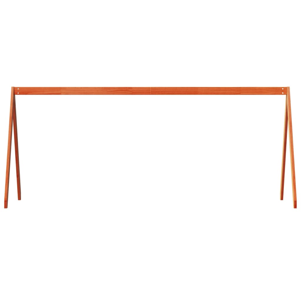 Tetto Letto Bambini Marrone Cera 199x95,5x88 cm Massello Pino