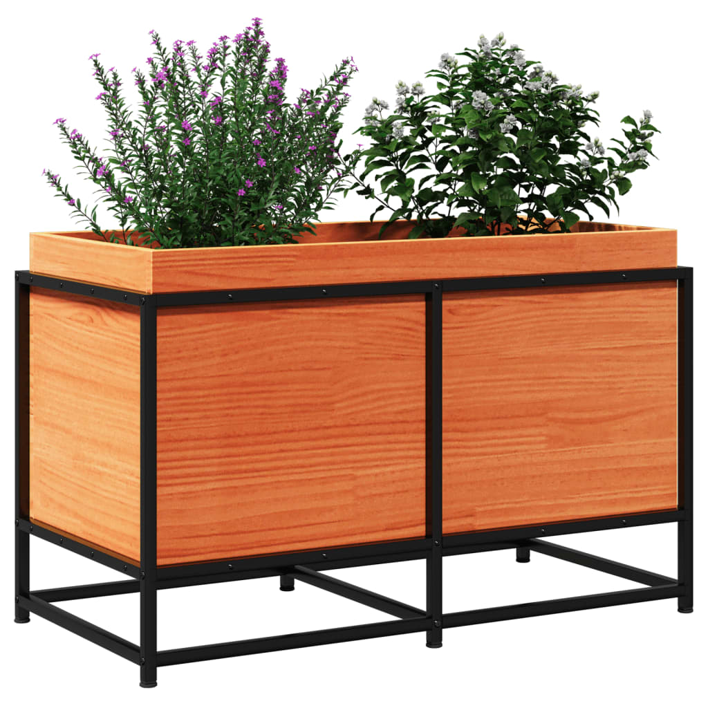 Fioriera Giardino Marrone Cera 80x40x50 cm Legno Massello Pino