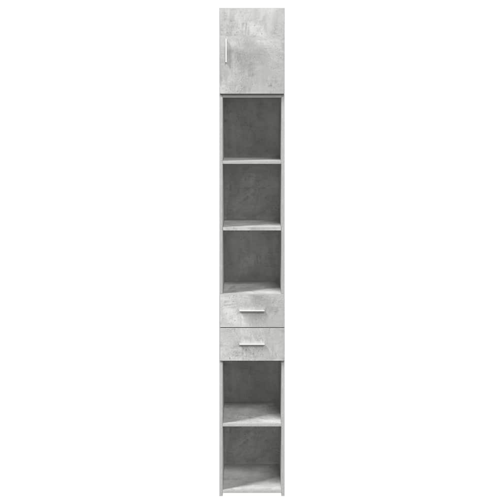 Mobile Sottile Grigio Cemento 30x42,5x225 cm in Truciolato