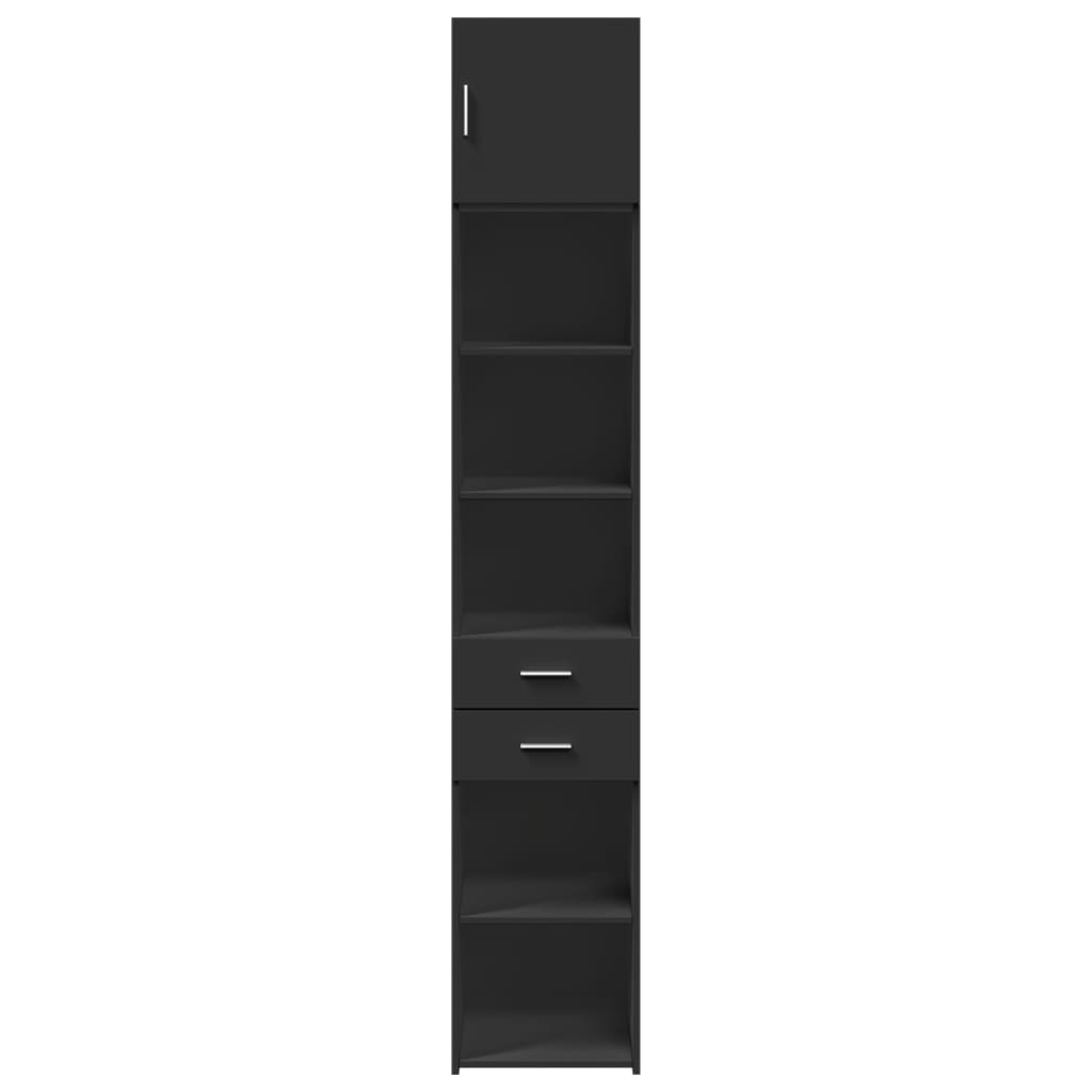 Mobile Sottile Nero 40x42,5x225 cm in Truciolato