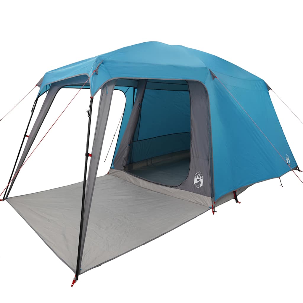 Tenda da Campeggio con Portico Cupola 5Persone Blu Impermeabile